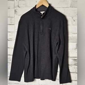 Calvin Klein Men’s Grey 1/4 Zip Mock Neck Pullover Sweater L